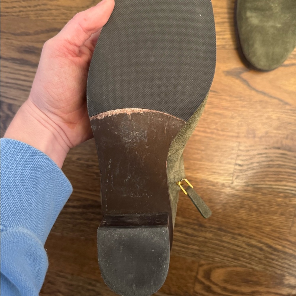 Tory Burch Olive Suede Ankle Boots - Picture 3 of 5
